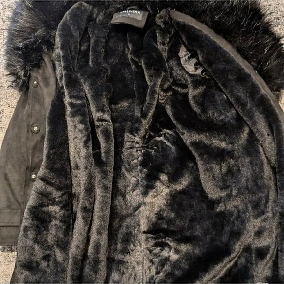 Bellivera Women Faux Leather Trench Coat Fleece-Lined Mid-length - Picture 7 of 8